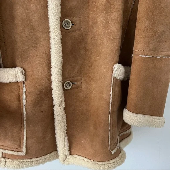 The Leather Shop Ranchers Jacket Coat Sherpa VTG Sears suede luxury quality - Picture 3 of 8